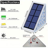 2-Pack: Solar Step Lights, 15 LED IP67 Deck and Stair Lights