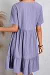 Full Size Ruched V-Neck Short Sleeve Dress Casual Dresses - Tophatter Daily Deals