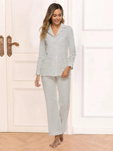 Collared Neck Loungewear Set with Pocket White Loungewear Sets - Tophatter Daily Deals