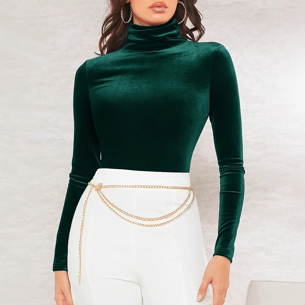 Soft Women’s Turtleneck Top - Slim Fit, Velvet, Evening Atrovirens 3D Changing Face Moving Picture Frame - Tophatter Daily Deals