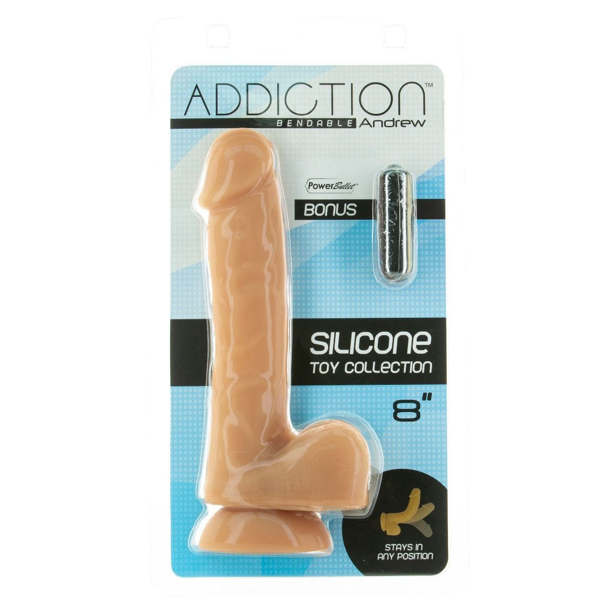 Addiction Andrew Bendable 8" Silicone Dildo in Caramel Realistic Dildo - Tophatter Daily Deals