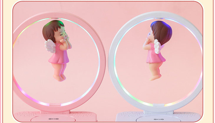 Angel Girl Magnetic Suspension Bluetooth Clock Speaker 0 - Tophatter Daily Deals