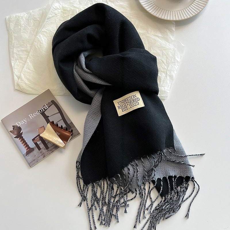 Warm Women Scarf - Reversible Fringed Cashmere Winter - Tophatter Daily Deals