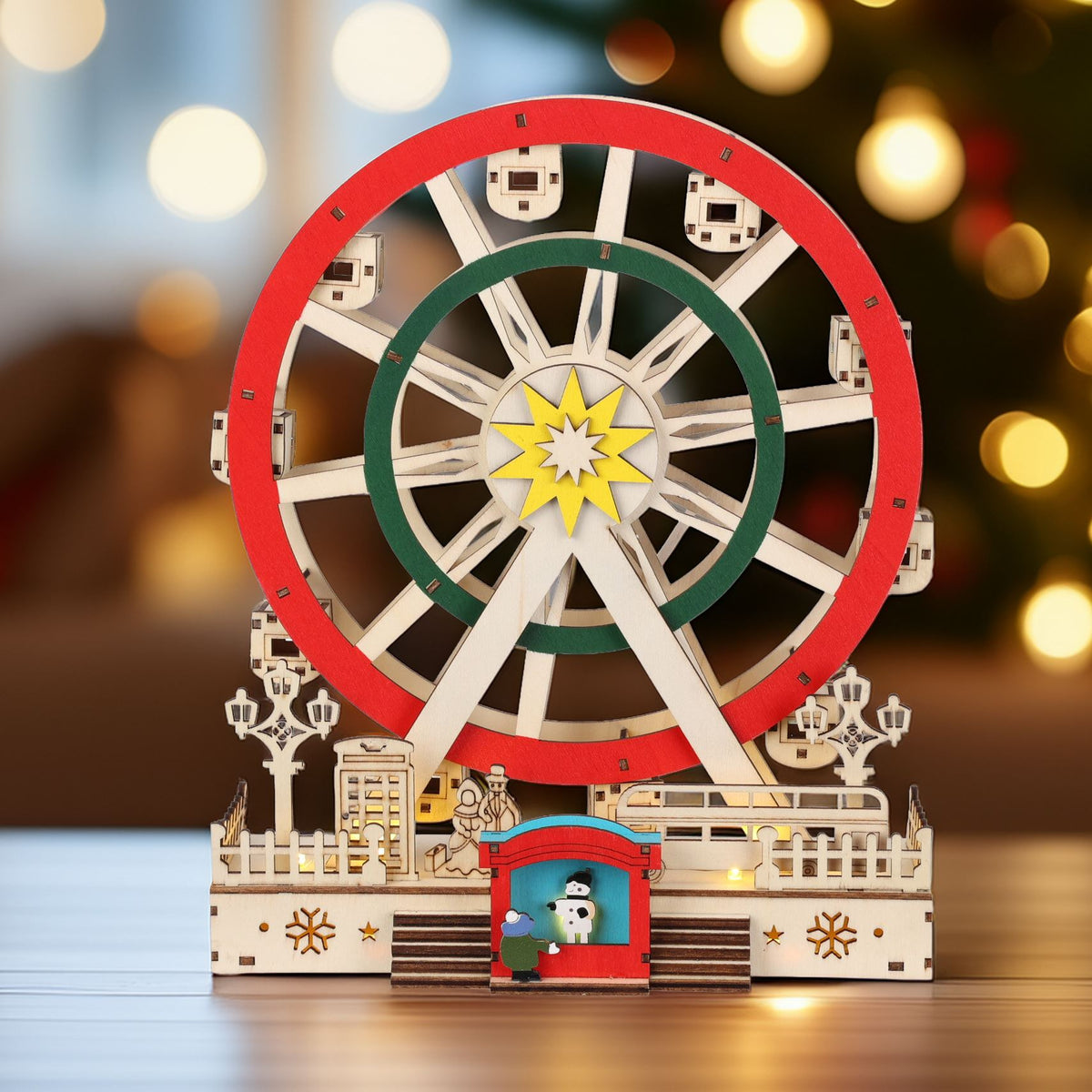 Christmas LED Ferris Wheel Ornament | Light-up Big Wheel Spinning Decoration LED Light - Tophatter Daily Deals