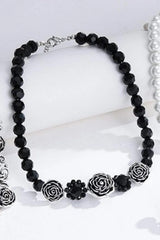 Rose Beaded Lobster Clasp Necklace Necklaces - Tophatter Daily Deals