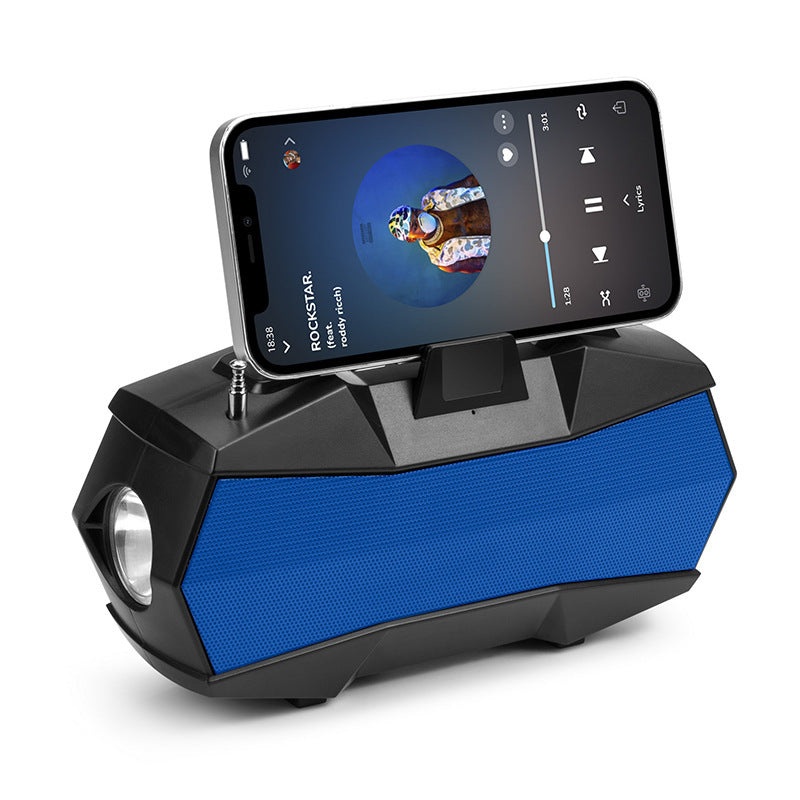 Bluetooth Speaker With Antenna Flashlight Gift Blue USB 0 - Tophatter Daily Deals
