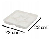 White Porcelain Serving Dish with Star Centre Snack Platter with 5 Compartments Serving Board - Tophatter Daily Deals