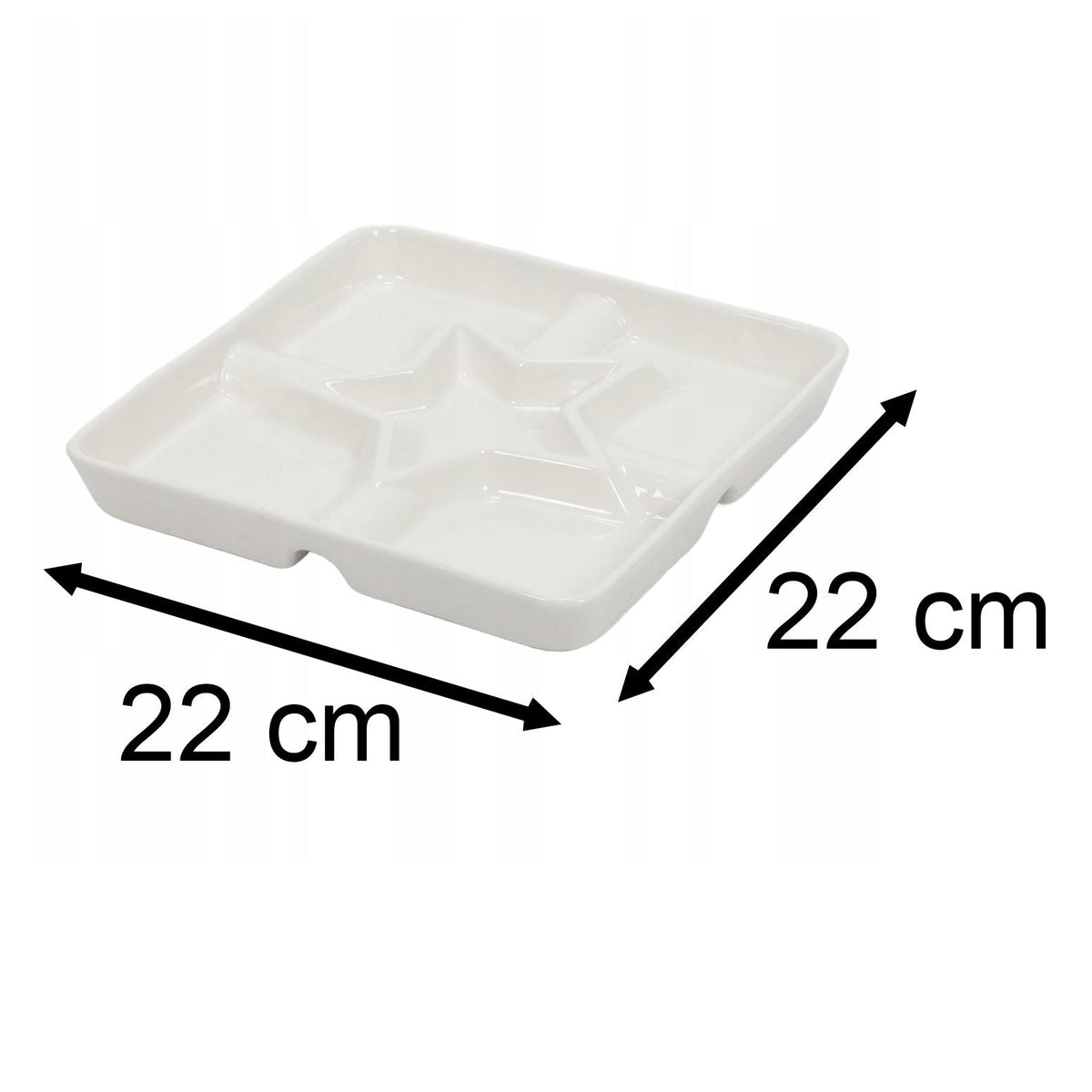 White Porcelain Serving Dish with Star Centre Snack Platter with 5 Compartments Serving Board - Tophatter Daily Deals