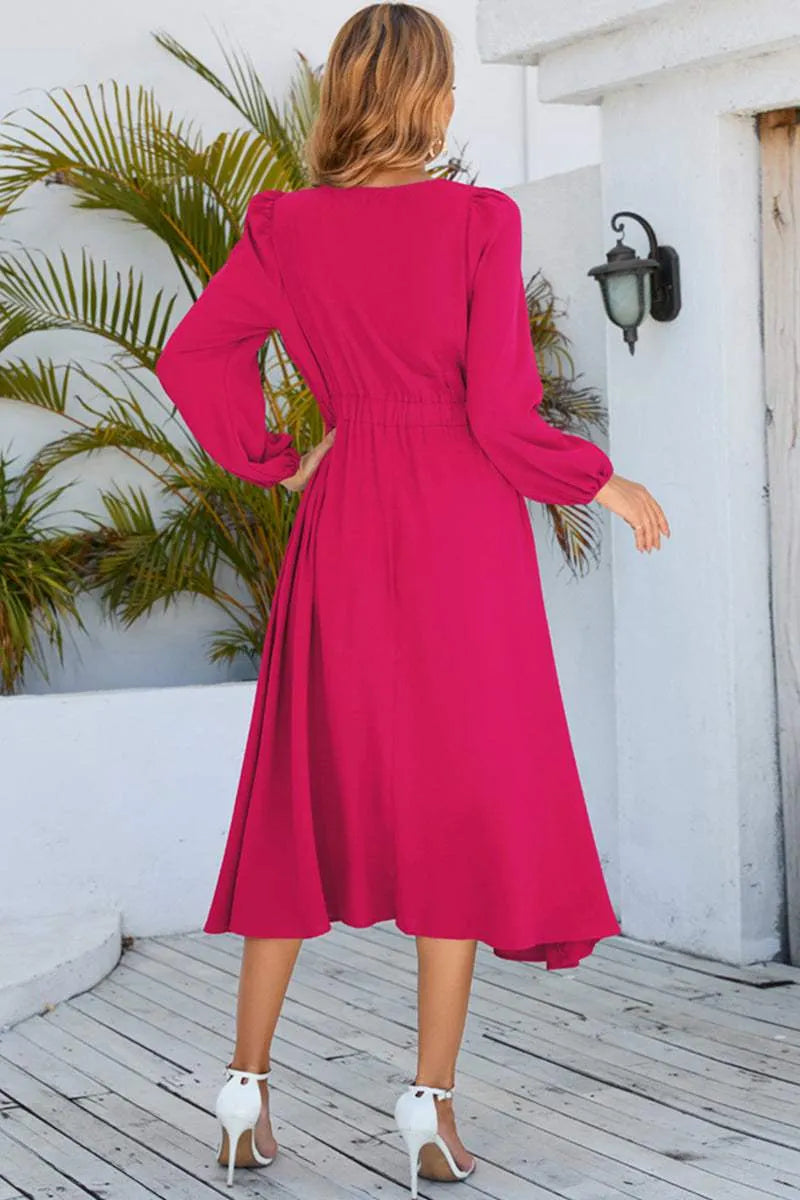 Twisted Long Sleeve Midi Dress Casual Dresses - Tophatter Daily Deals