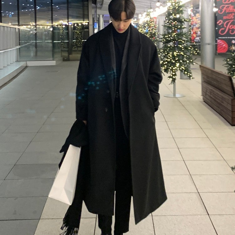Warm Men's Trench Coat - Single-Breasted, Wool, Winter 3D Changing Face Moving Picture Frame - Tophatter Daily Deals
