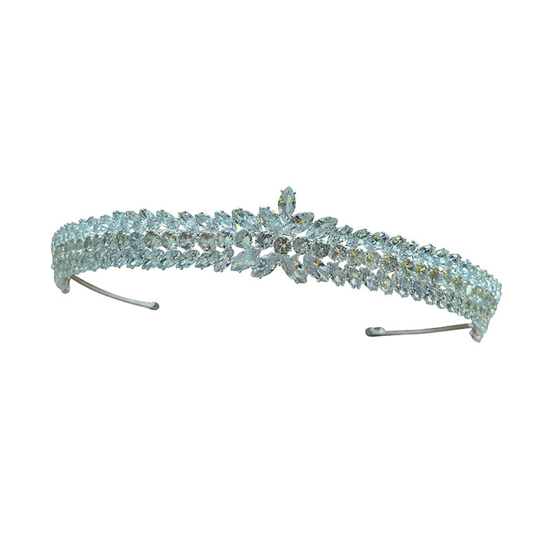 Bride Headdress Wedding Jewelry Zircon Crown Zircon Crown 0 - Tophatter Daily Deals