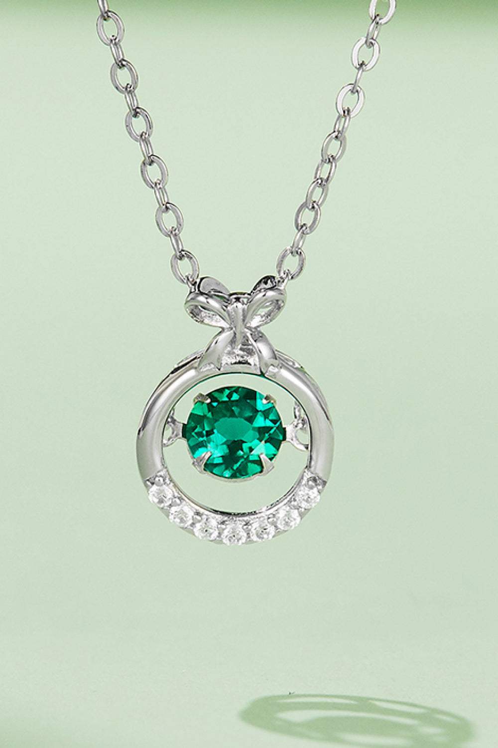 Lab-Grown Emerald Pendant Necklace Necklaces - Tophatter Daily Deals