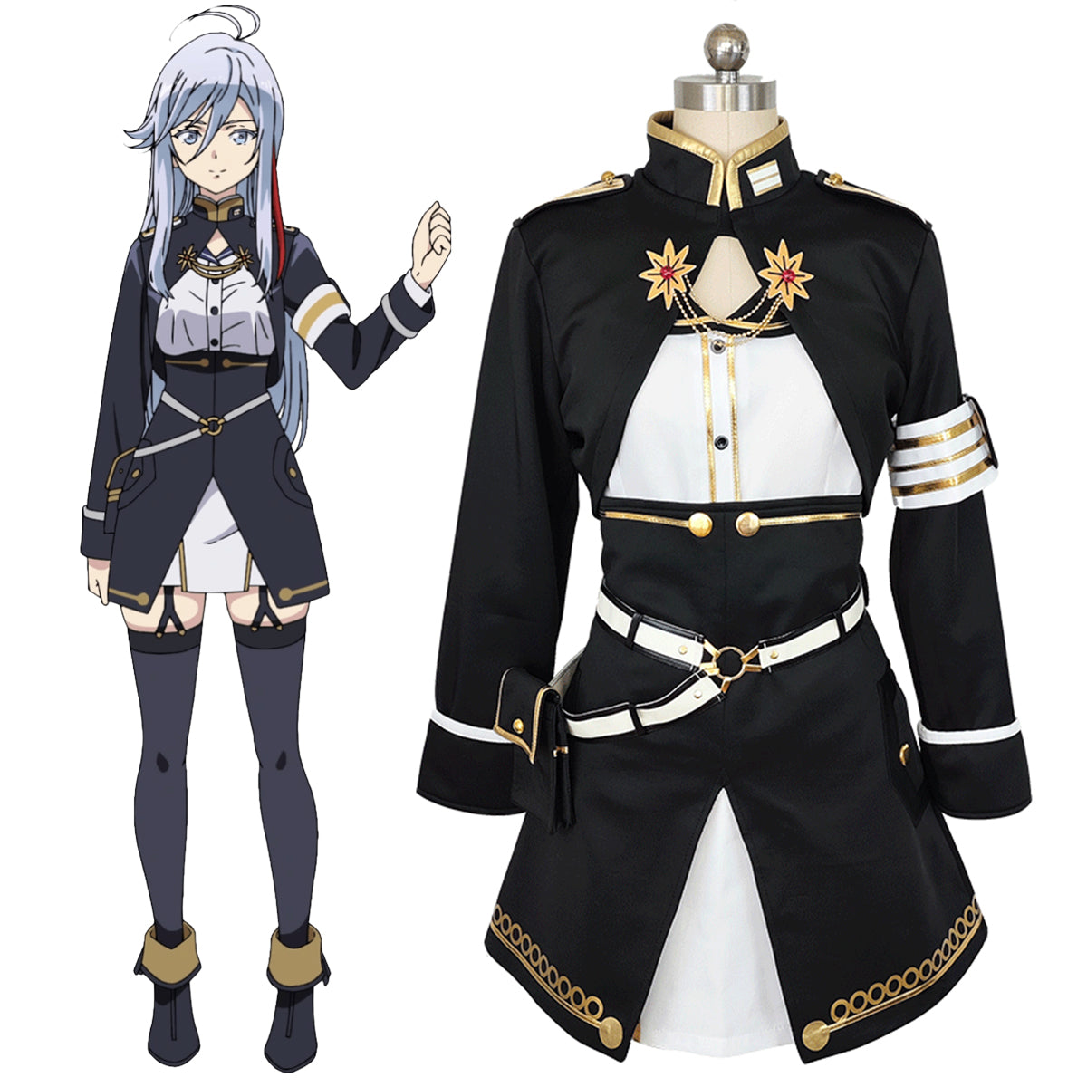 86--EIGHTY-SIX Vladilena Milizé Lena Black Suit(Include Hat) Cosplay Costume Costume - Tophatter Daily Deals