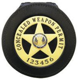 BBR-3 - Custom Cut Leather Belt Badge Holder - Tophatter's Weapons'N'Deals Badge Holders - Tophatter Daily Deals