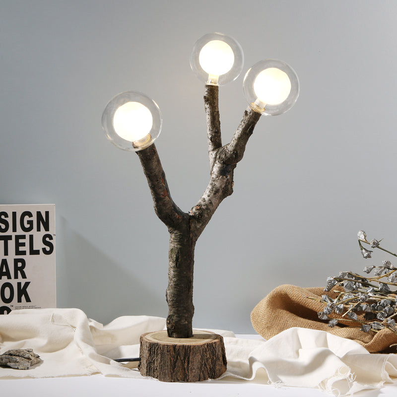 Branch Creative Personality Small Table Lamp Three lamp holder with leather Push Button Switch 220V US 0 - Tophatter Daily Deals