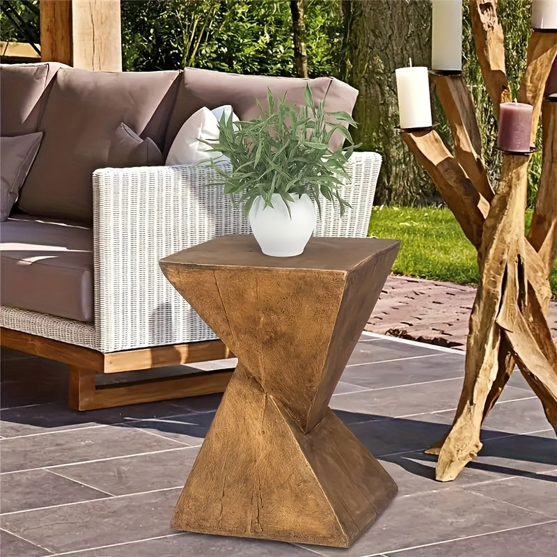 Concrete Side Table Faux Marble Pedestal Stand Furniture > Outdoor > Outdoor Tables - Tophatter Daily Deals