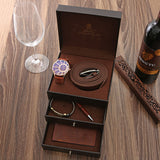 Business Gift Set Watch Belt Wallet Men's High-end Leather Bracelet Birthday Creative Gift Box 0 - Tophatter Daily Deals
