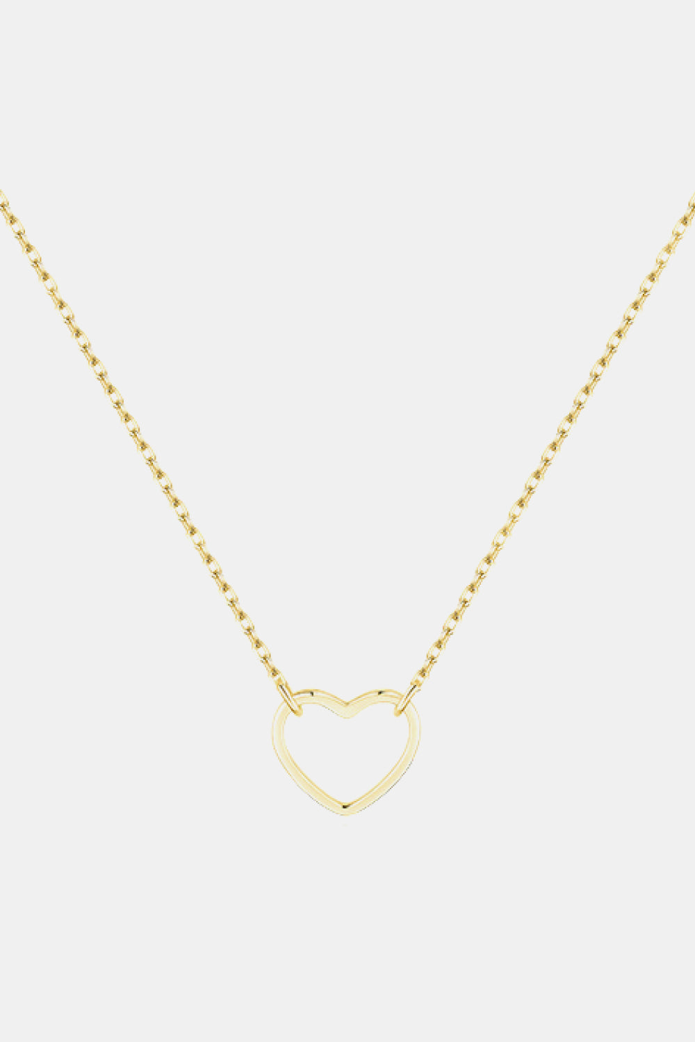 925 Sterling Silver Heart Shape Pendant Necklace Gold One Size Necklaces - Tophatter Daily Deals