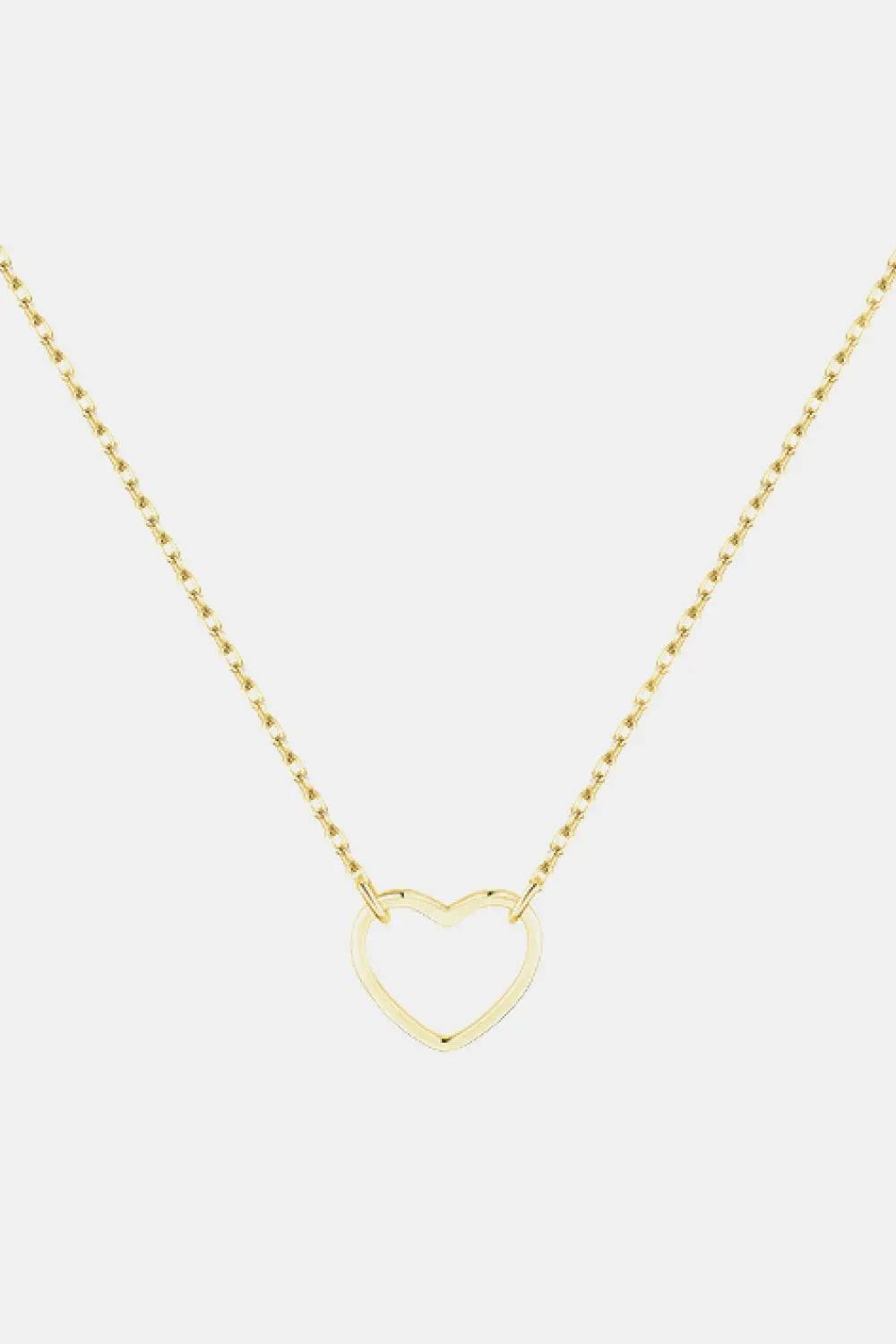 925 Sterling Silver Heart Shape Pendant Necklace Gold One Size Necklaces - Tophatter Daily Deals