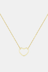 925 Sterling Silver Heart Shape Pendant Necklace Gold One Size Necklaces - Tophatter Daily Deals