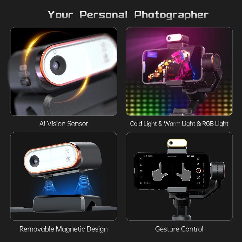 AI Face And Shooting Fill Light Vlog Three-axis Stabler 0 - Tophatter Daily Deals