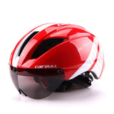 Bicycle Aero Helmet Cycling Helmet Road Mountain Integral Triathlon Bike Helmet Men Race Airo Time-Trial TT Bike Helmet Red and white 0 - Tophatter Daily Deals