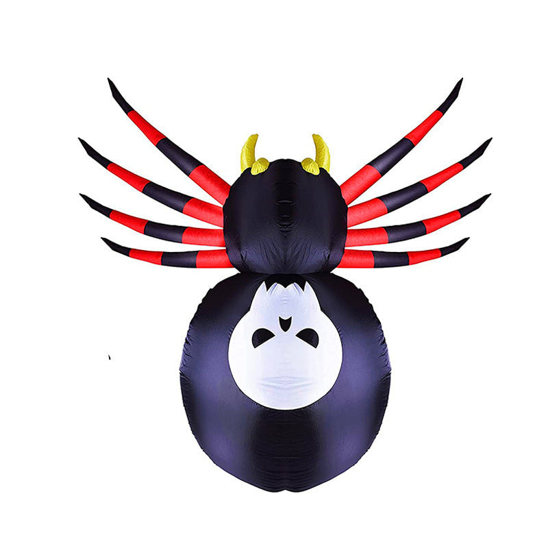 Inflatable Spider With LED Skull Abdomen Halloween Decor 3D Changing Face Moving Picture Frame - Tophatter Daily Deals