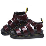 Buckle Sandals Flat PlatformThick Bottom Shoes Women Summer Red 0 - Tophatter Daily Deals