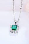 1.5 Carat Lab-Grown Emerald Pendant 925 Sterling Silver Necklace Necklaces - Tophatter Daily Deals