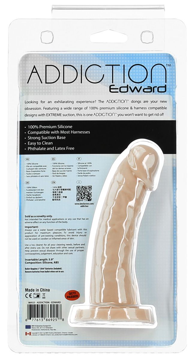 Addiction Edward 6" Silicone Dildo in Ivory Realistic Dildo - Tophatter Daily Deals