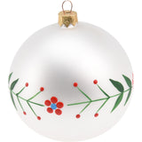 White Floral Christmas Bauble | Flower Christmas Tree Hanging Ornament - 8cm Baubles - Tophatter Daily Deals