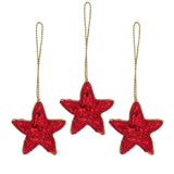 Set of 3 Christmas Tree Hanging Decorations | Red Star Christmas Tree Baubles Baubles - Tophatter Daily Deals