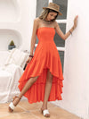 High-Low Ruched Tube Dress Casual Dresses - Tophatter Daily Deals