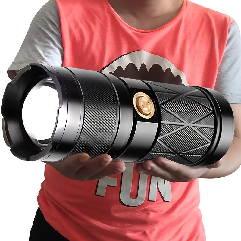 Tactical Flashlight Rechargeable Zoomable 8 Modes Camping & Hiking - Tophatter Daily Deals