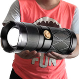 Tactical Flashlight Rechargeable Zoomable 8 Modes Camping & Hiking - Tophatter Daily Deals