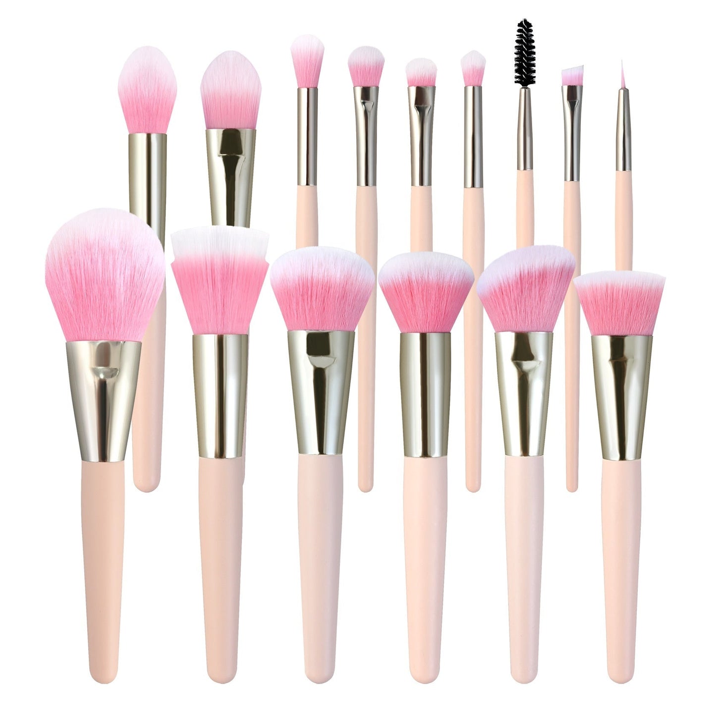 30 PCs Makeup Brush Set Soft Hair Eye Shadow Blush Face Powder Full Set 15 Pink White Heads 0 - Tophatter Daily Deals