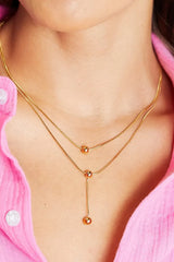 Adored Drop Ball Double-Layered Necklace Necklaces - Tophatter Daily Deals