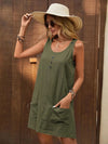 Decor Button Mini Tank Dress with Pockets Casual Dresses - Tophatter Daily Deals