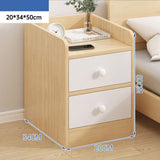 Bedside Table Simple Modern Home Bedroom Crevice Shelf Bedsi Right angle wood Fillet 2layer 20x34x50 0 - Tophatter Daily Deals