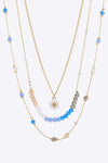 Alloy Three-Piece Necklace Set Sky Blue One Size Necklaces - Tophatter Daily Deals