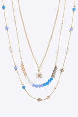 Alloy Three-Piece Necklace Set Sky Blue One Size Necklaces - Tophatter Daily Deals