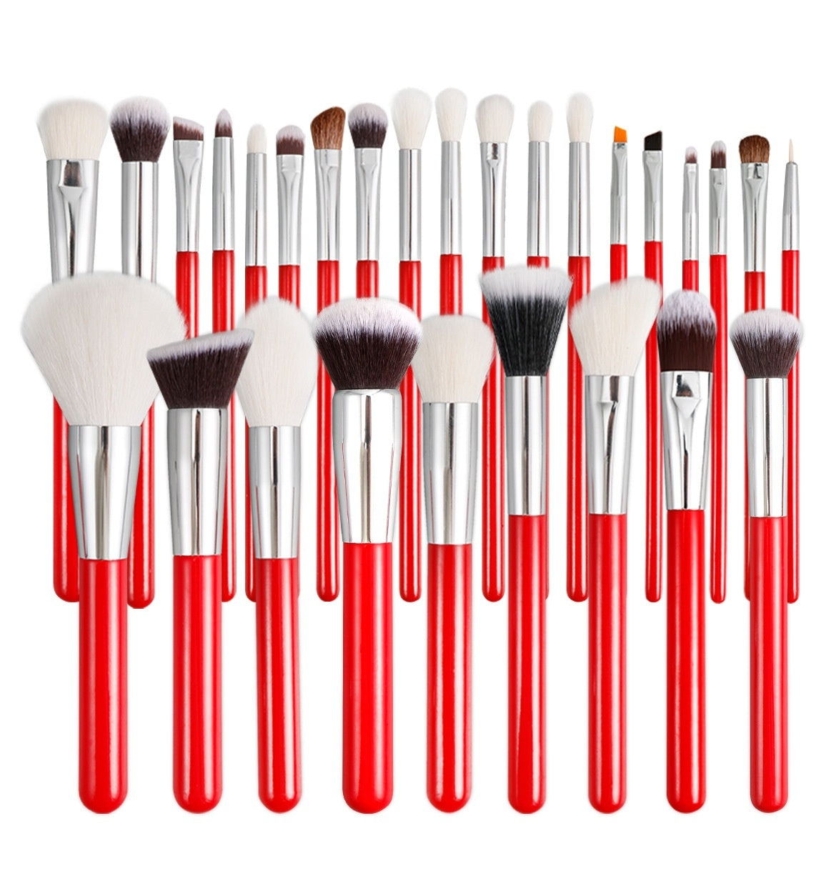 30 PCs Makeup Brush Set Soft Hair Eye Shadow Blush Face Powder Full Set 28 Red 0 - Tophatter Daily Deals