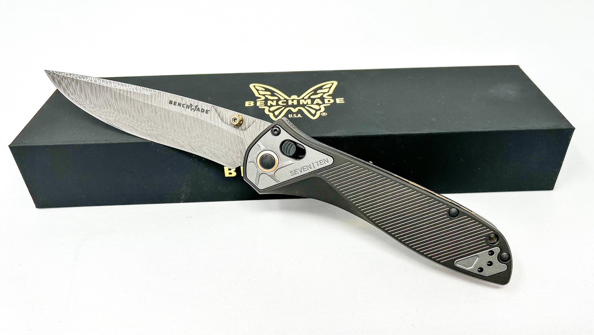 Benchmade Seven Ten 710-241 Gold Class - Damasteel Blade - Titanium Handle - 710-241 Knives - Tophatter Daily Deals