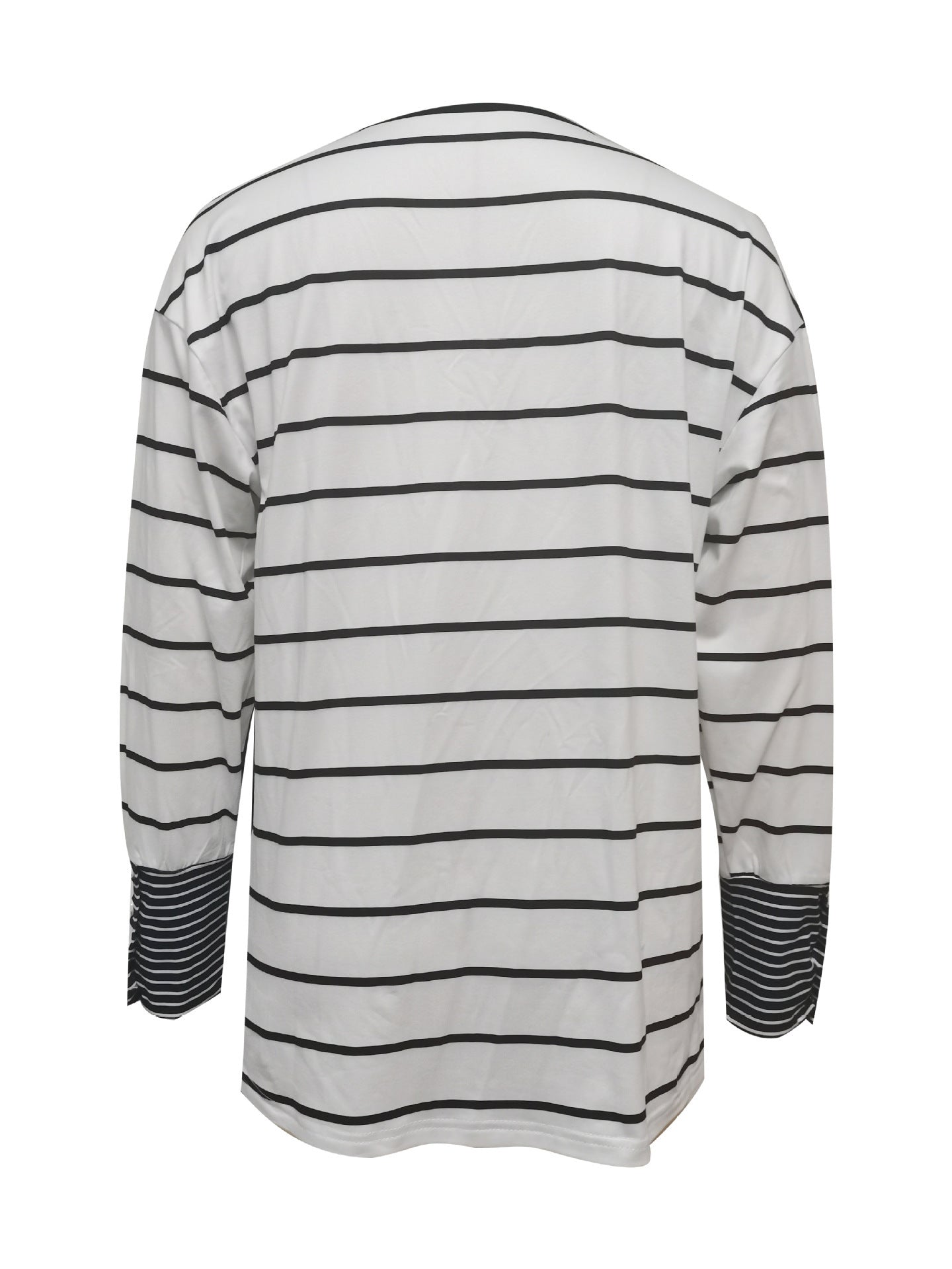 Soft Cozy Women Long Sleeve Top - Colorblock Striped 3D Changing Face Moving Picture Frame - Tophatter Daily Deals