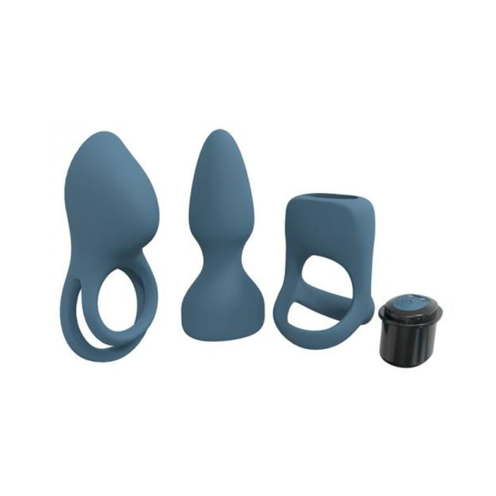 Loveline Pleasure Kit 10 Speed Silicone Rechargeable Waterproof Blue Grey - Tophatter Daily Deals