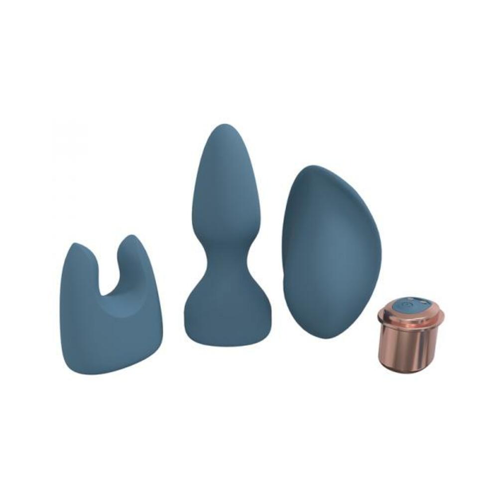 Loveline Ultimate Kit 10 Speed Silicone Rechargeable Waterproof Blue/grey - Tophatter Daily Deals