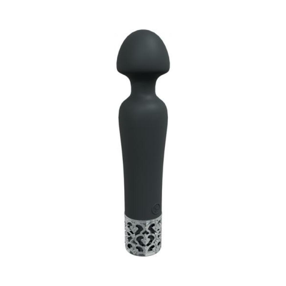Royal Gems Scepter Silicone Rechargeable Vibrator Black - Tophatter Daily Deals