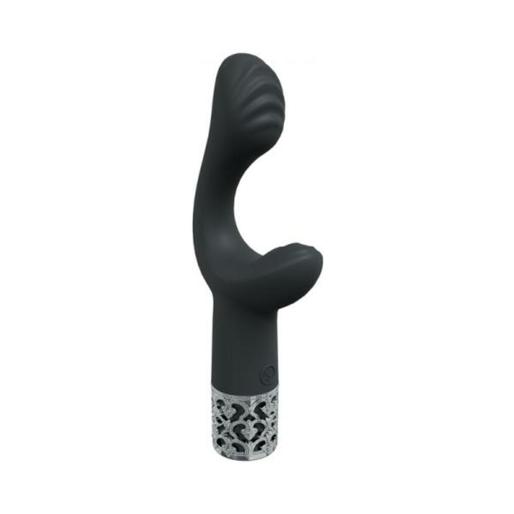 Royal Gems Majestic Silicone Rechargeable Vibrator Black - Tophatter Daily Deals