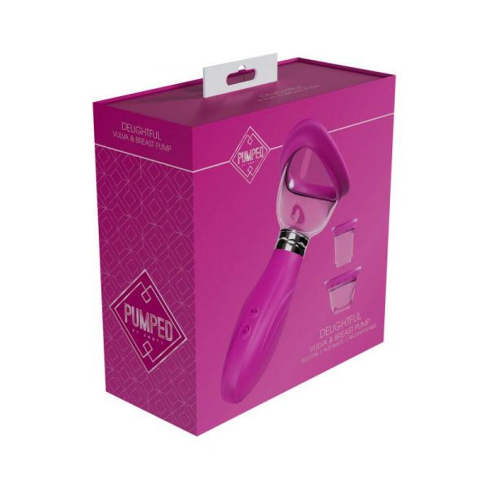Pumped Delightful Automatic Rechargeable Vulva & Breast Pump Pink - Tophatter Daily Deals