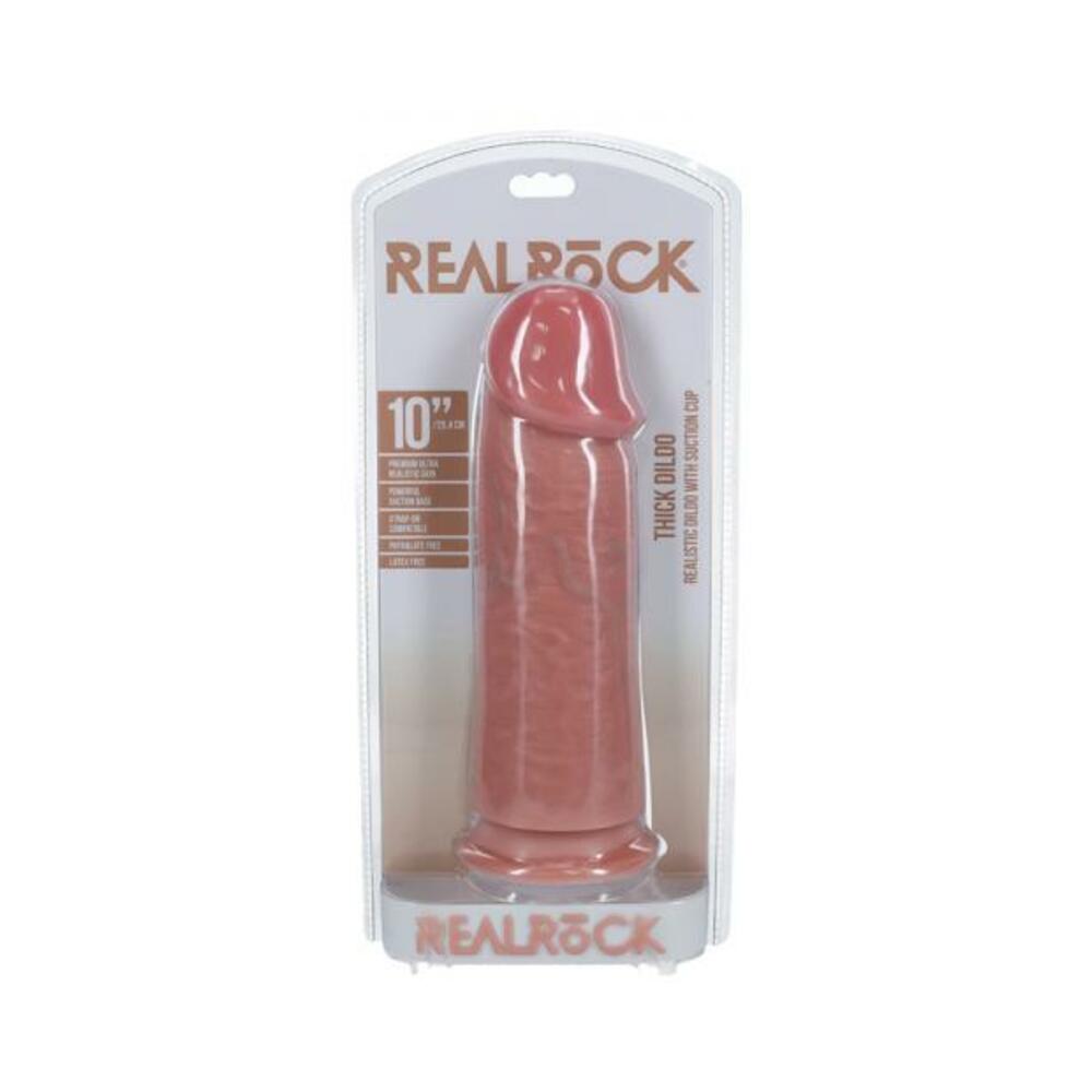Realrock Extra Thick 10 In. Dildo Beige - Tophatter Daily Deals